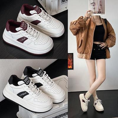 Женские повседневные туфли из натуральной кожи белого цвета EVA 2025 — универсальные, легкие, с толстой подошвой, с бархатом, весенняя коллекция.