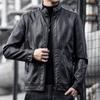 Осенняя кожаная куртка с воротником-стойкой, мужская новая кожаная куртка из искусственной овчины, куртка из искусственной кожи в американском ретро-стиле для мотоциклистов, водонепроницаемая куртка, тренд