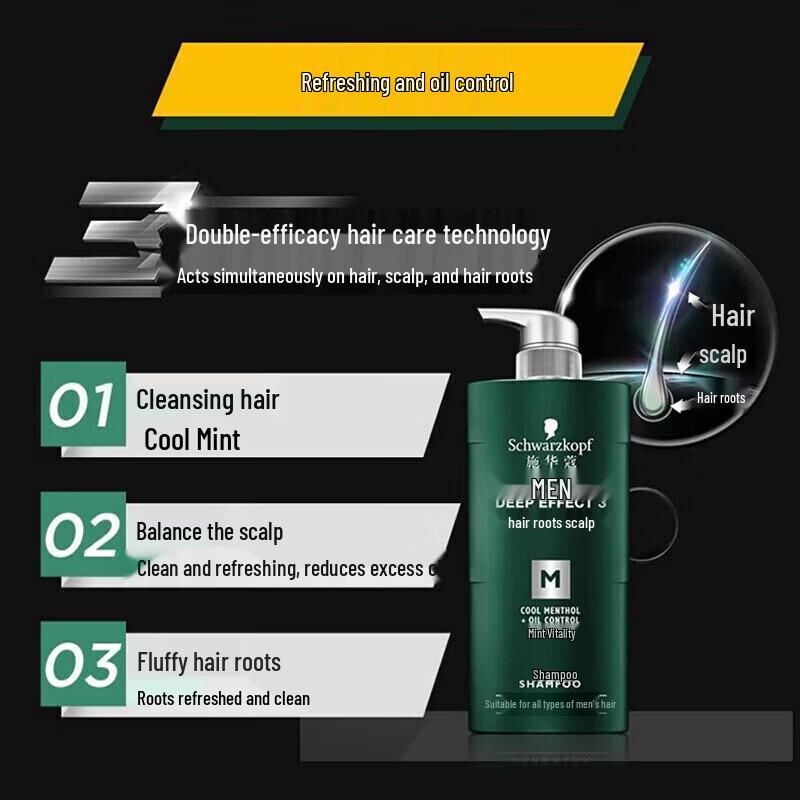 Schwarzkopf Мужской шампунь для контроля жирности и против перхоти