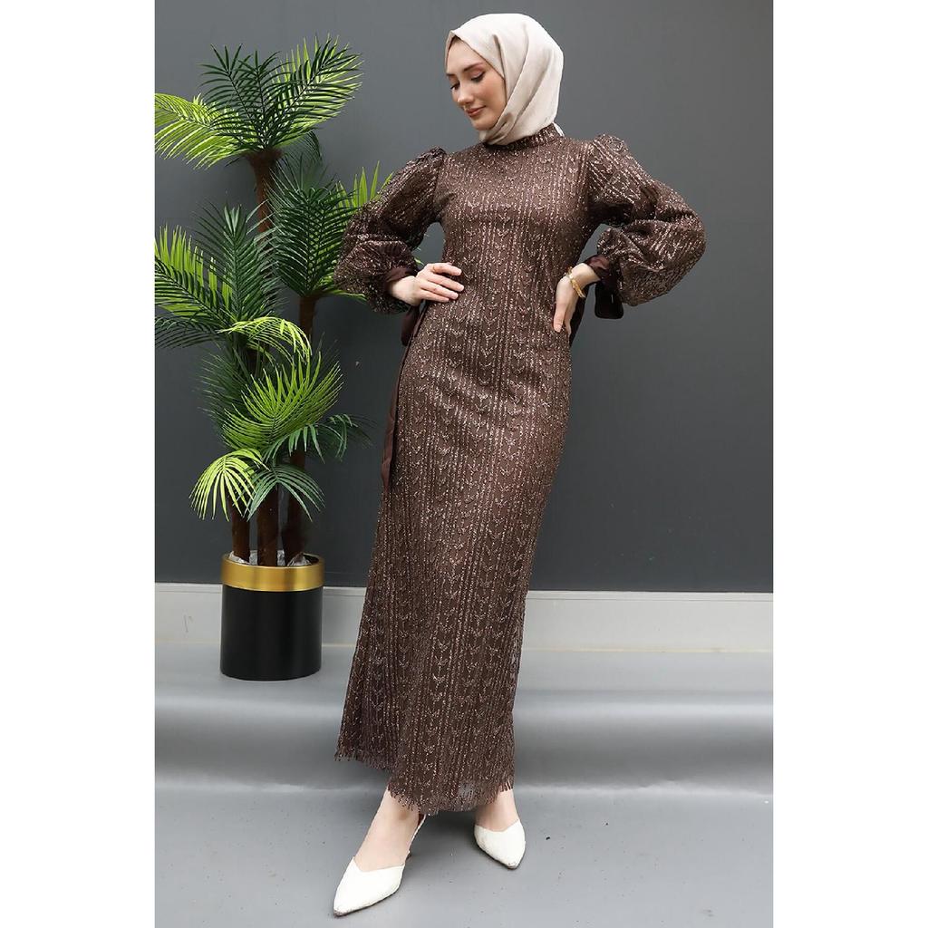 Nci Hijab Evening Dress Gold