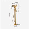 Articstic Creative Gold Swan Bathroom Bathtub Faucet with Handheld Shower Free Standing Brass BathTub Mixer Taps Floor Mounted