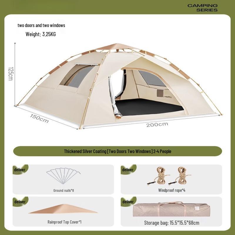 Yuzhan 2-in-1 Quick Setup Outdoor Rainproof Camping Tent