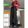Large Pocket Cargo Pants for Men, Autumn Style, Black, Extended Length, Tall Men's Pants, Casual Straight-Leg Sweatpants