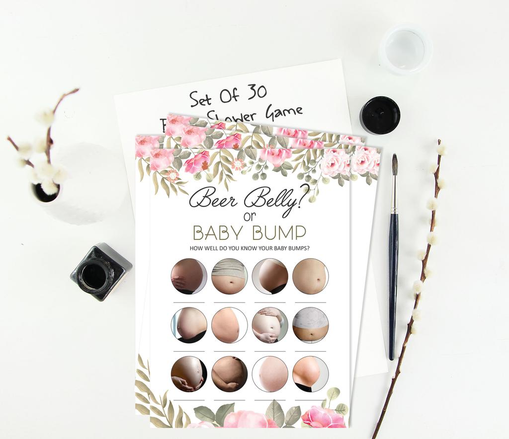 Inkdotpot Игра Beer Belly Or Baby Bump Игровые карточки Baby Shower Товары для вечеринок Карточки с заданиями Baby Shower Гендерно-нейтральные игры Its A Boy Or