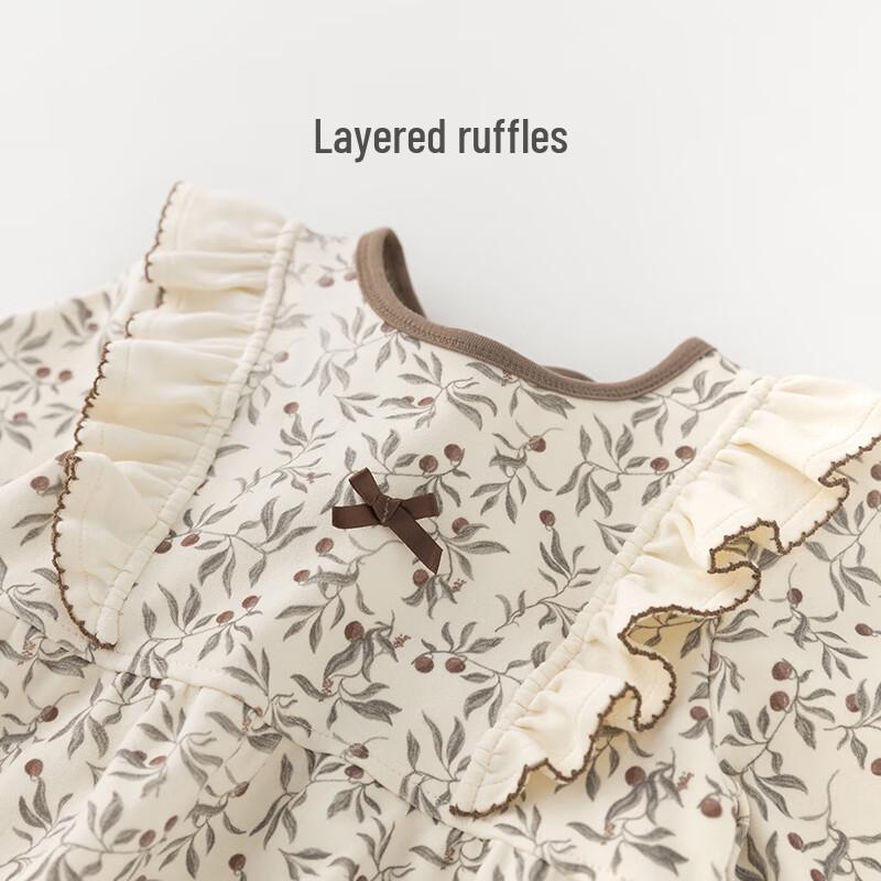 Guaiqi Bear Infant Girl's Long-Sleeve Cotton Bodysuit