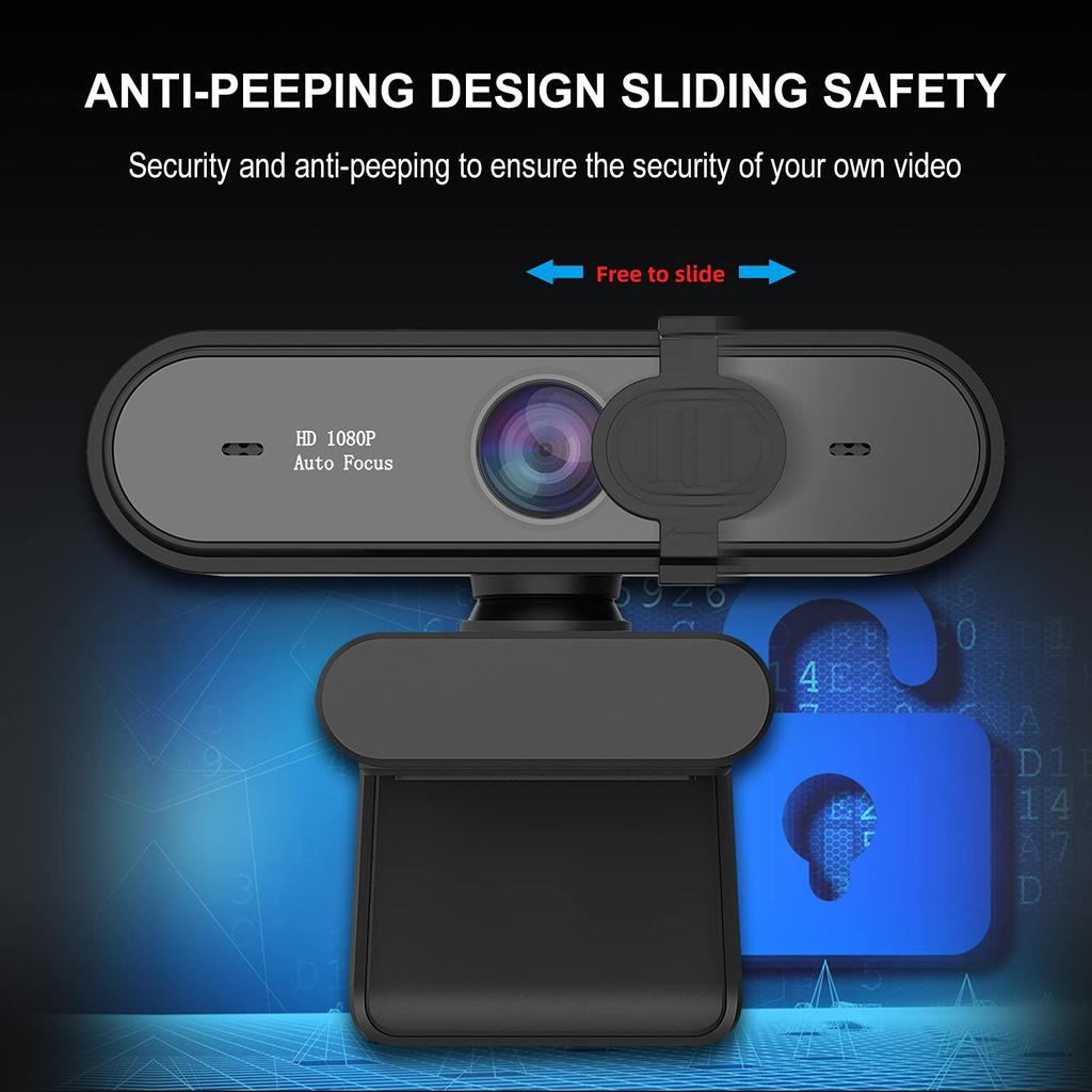 Веб-камера Full HD 1080P 60FPS Широкоугольная веб-камера Черная автофокусировка Стереомикрофон Широкая совместимость Потоковая передача 7 95° Zoom/Skype Конференция/Игры/Видео