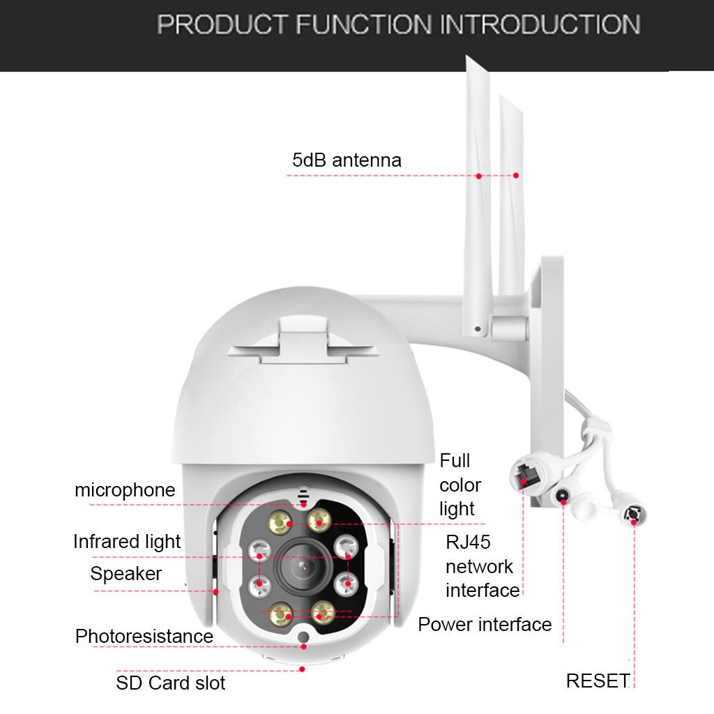 Открытая беспроводная PTZ 2-сторонняя камера видеонаблюдения 1080P WIFI IP купольная ночная камера безопасности