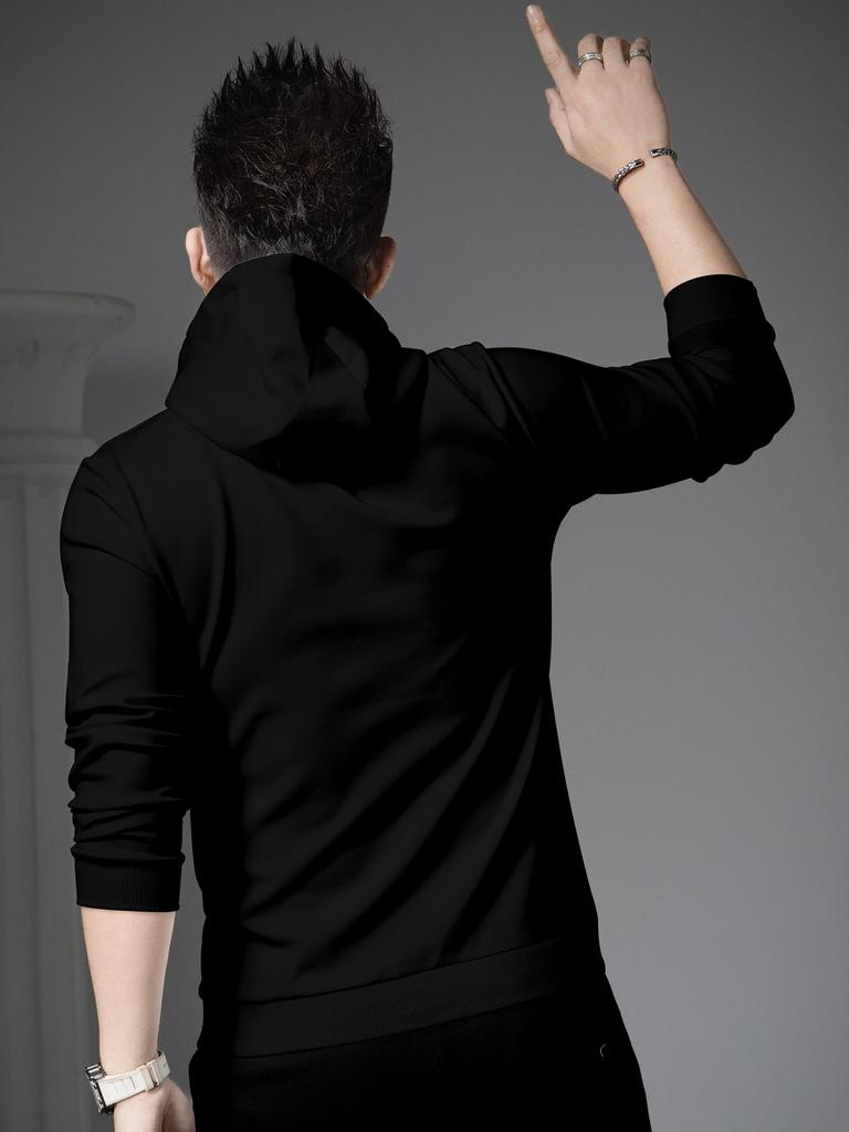 European Style 2025 New Hooded Sweatshirt for Men, Long-Sleeve Autumn Thin Jacket, Trendy Brand Versatile Solid Color Casual Hoodie for Men