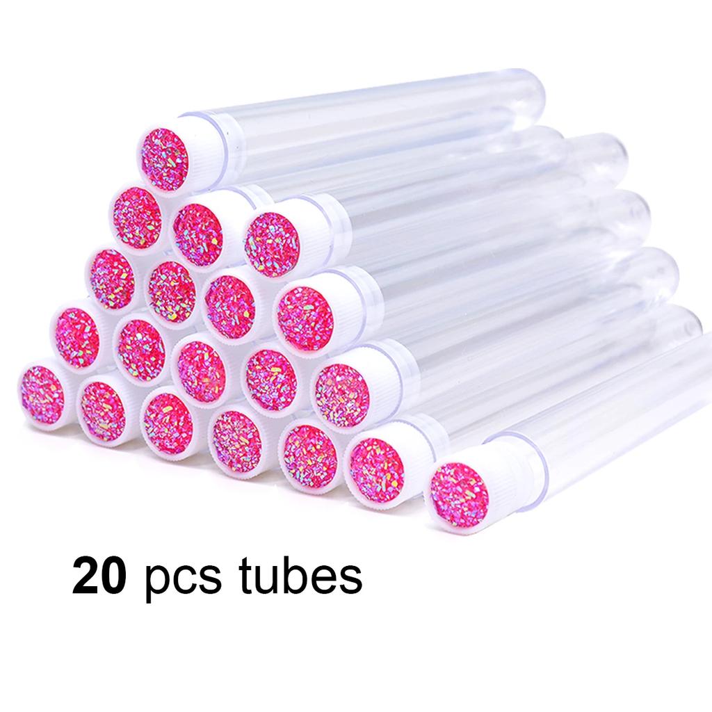 20pcs Empty Eyelash Brushes Tubes Reusable Eyelash Mascara Wand Container Sparkling Lash Spoolies Combs Dust-proof Flask Case