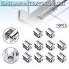 10 шт., кронштейны для стеклянных полок, зажимы для настенного крепления, адаптивный зажим толщиной 6-8 мм для