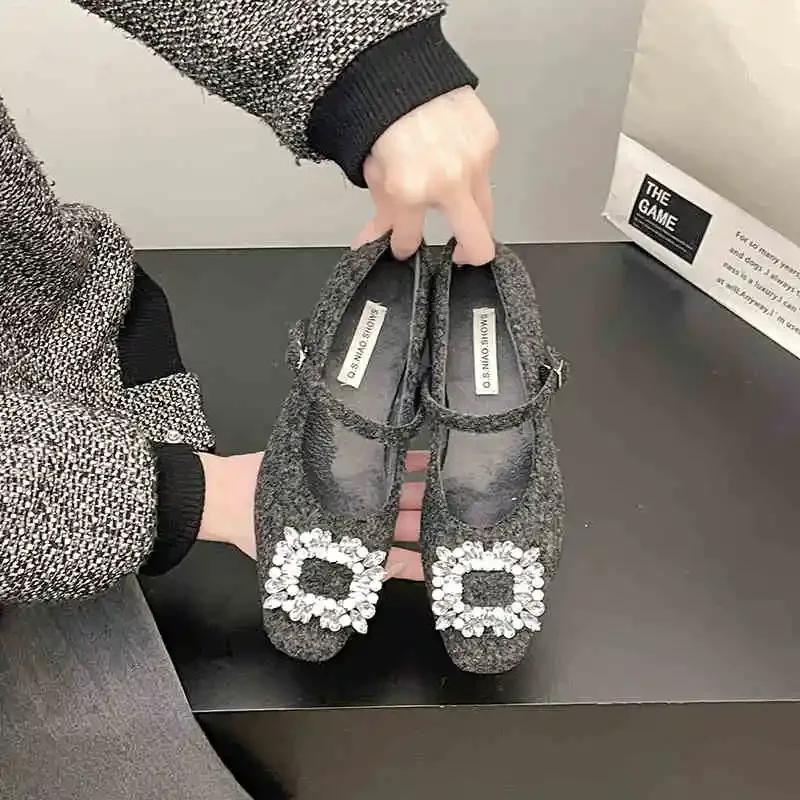 Дизайнерские кристальные женские туфли Мэри Джейн весна-осень модные свадебные танцевальные вечерние шерстяные одинарные туфли