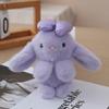 Stuffed Animal Bunny With Bow Keychain Pp Cotton Filling Key Chain