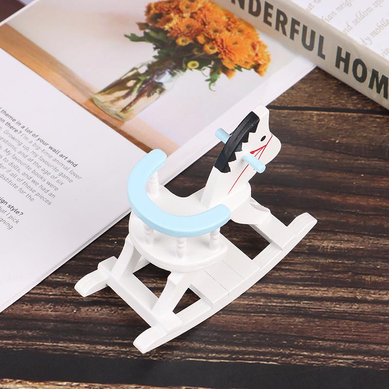 1:12 Миниатюрный кукольный домик Деревянное кресло-качалка Лошадка Мебель для детской комнаты