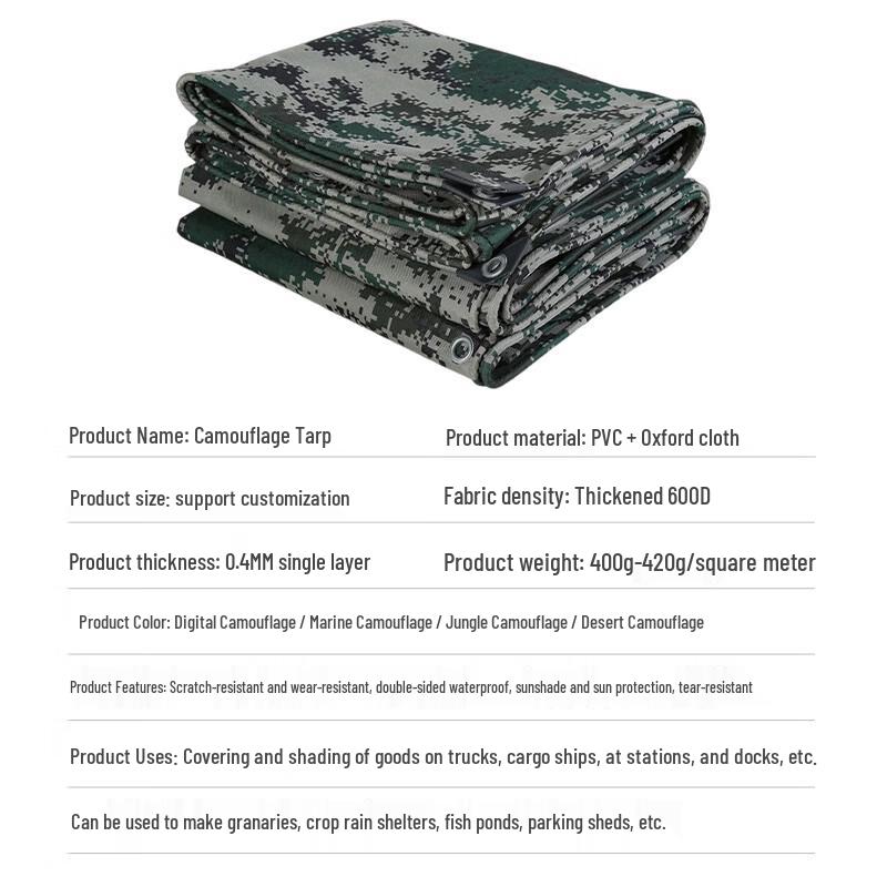 Heavy-Duty Camouflage Waterproof Tarp