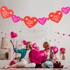1 Set Valentine's Day Banner Glitter Love Heart Ceiling Hanging Swirls Happy Valentine's Day Banner Streamers for Wedding Bridal Shower Party