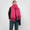 European and American Style Women's Autumn and Winter Scarf Thicken Warm Shawl Solid Color Tassel Pashmina