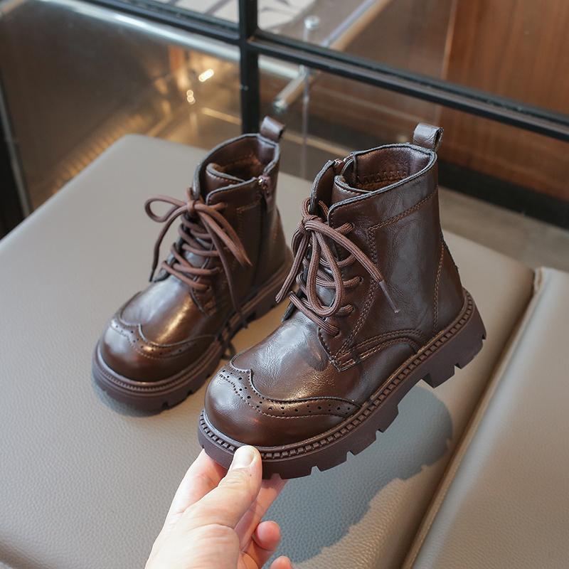 Детская обувь Ботинки для девочки Зимние Ботинки из хлопка для малышей Тренд Классические Детская мода Ботильоны Повседневные Толстая подошва Универсальные