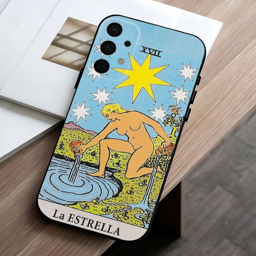 Чехол для телефона T-Tarot C-cards для Samsung Galaxy A73, A72, A71, A70, A53, A52, A51, Мягкий силиконовый черный чехол