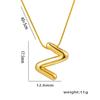 Stainless Steel Gold Color Chunky Alphabet Balloon Bubble Initial Letter Pendant Necklace for Women Charm Necklace Jewelry Gift