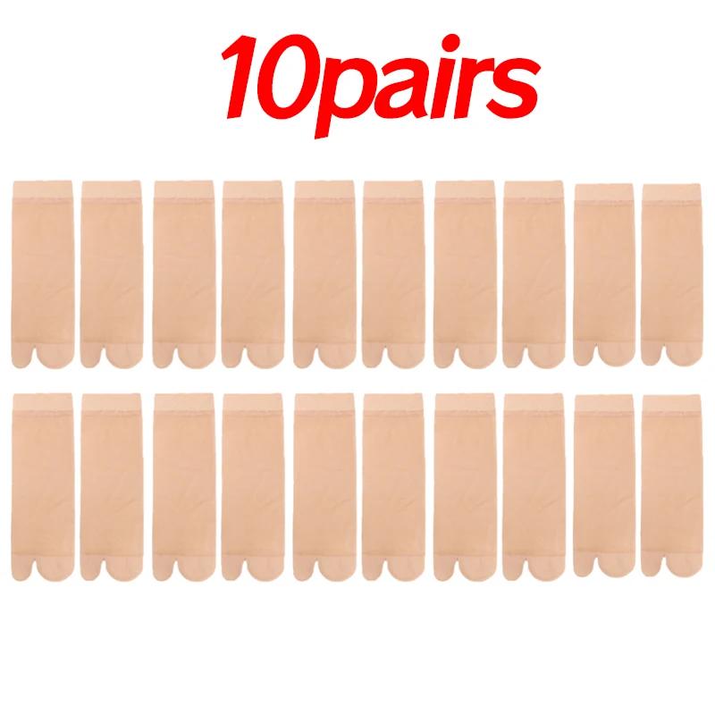 Two Toed Crystal Silk Socks Clear White Black Breathable Cool Stockings Unisex Japanese Men Women Summer Ultra-Thin Tabi Socks