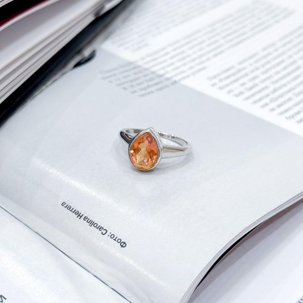 Серебряное кольцо с Натуральным золотим кварцем 1.787ct, вес изделия 2,99 гр (2165743)