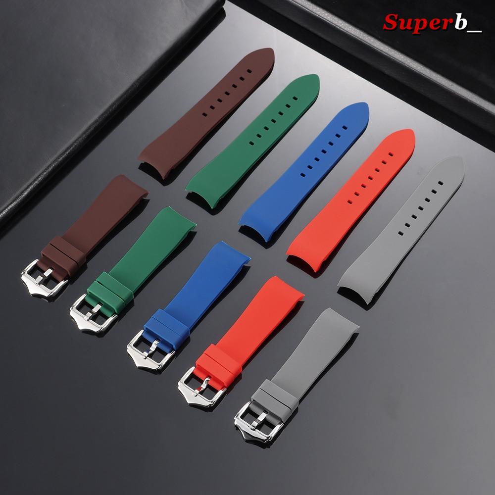 Curved End Rubber Watch Band 18mm 19mm 20mm 21mm 22mm 24mm Straps for Rolex for Seiko Diving Sports Soft Silicone Bracelet Belt