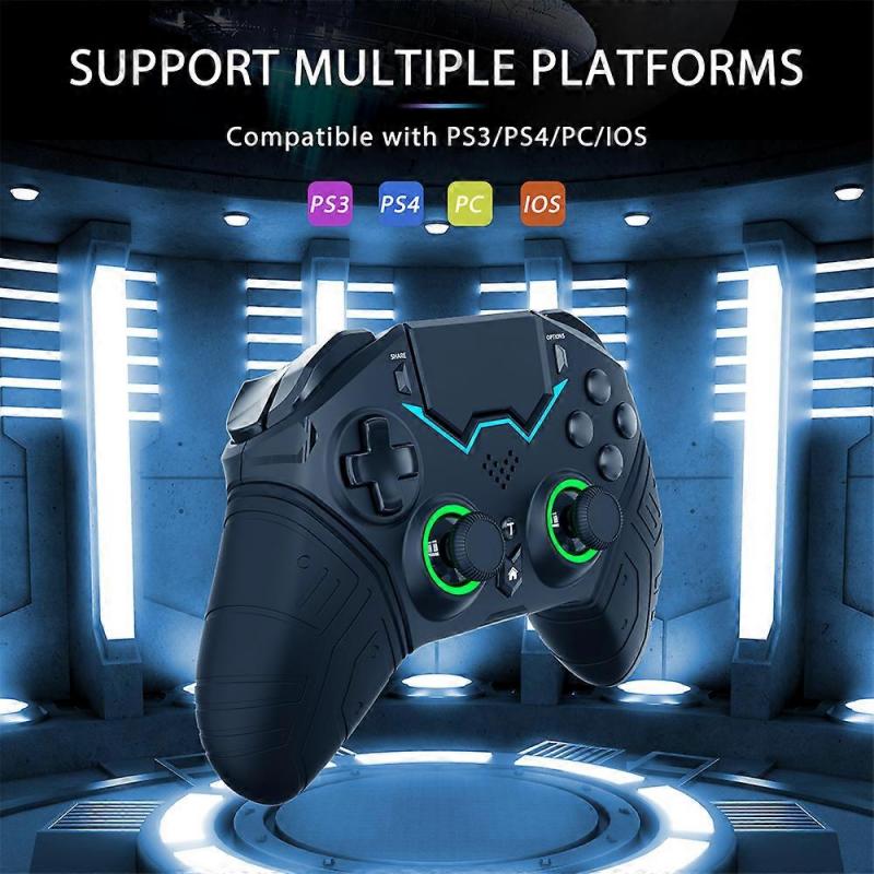 NE Controller for PS4 PS3 PC iPhone Wireless Bluetooth Gamepad Remote Control Programmable Turbo 6-axis Gyro RGB Joystick