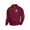 Men's Christmas Printed 3-Button Mock Neck Pullover Sweatshirt, Euro Size Casual Long Sleeve Top for Autumn Winter