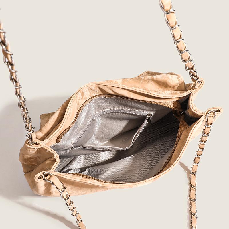 Осенняя женская сумка с текстурой, нишевый дизайн, сумка-тоут с цепочкой, универсальная сумка для подмышек