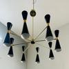 Handcrafted Brass Sputnik Chandelier 8 Arm Mid Century Stilnovo Style