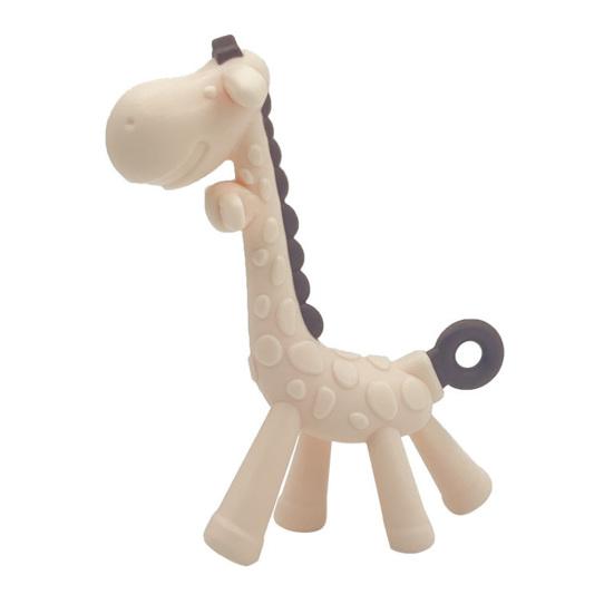 yangyizhi Baby Giraffe Teether, Silicone Chewing Toy for Soothing Gums, Anti-Choking Guard, Food Grade BPA-free Teething Relief Infants