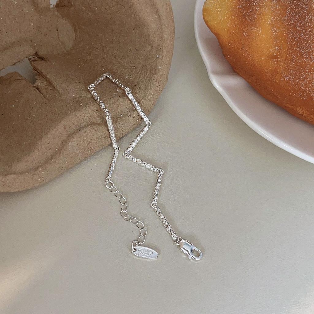 S925 Sterling Silver Cold Style Light Luxury Bracelet Female Irregular Niche Bracelet Korean Style Fashion Simple Hand Jewelry