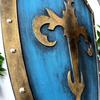 Handmade Fleur-de-Lis Shield Blue Gold Renaissance Knight LARP Cosplay