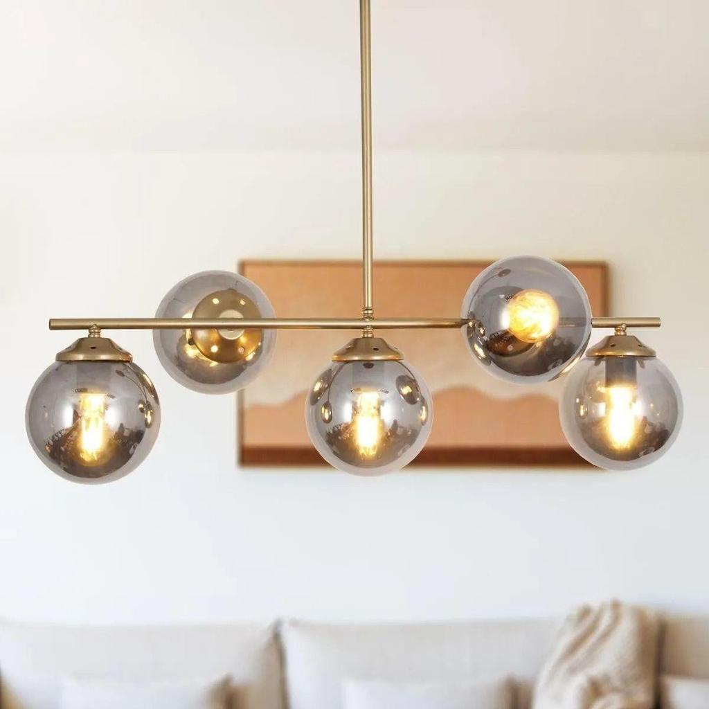 5-Piece Antique Chandelier-Honey Glass Decorative Design Bedroom Kitchen Living Room Lighting and Decoration