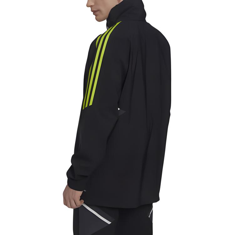 Adidas Condivo 22 Logo Badge Print Zip Detachable Hood Outdoor Casual Sports Jacket Men Jacket Black HE6679