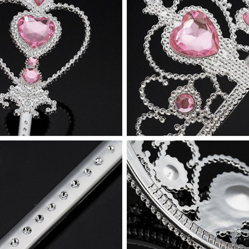 Girl Tiara Fairy Wand Set Children Crown for Dress Up Kids Party