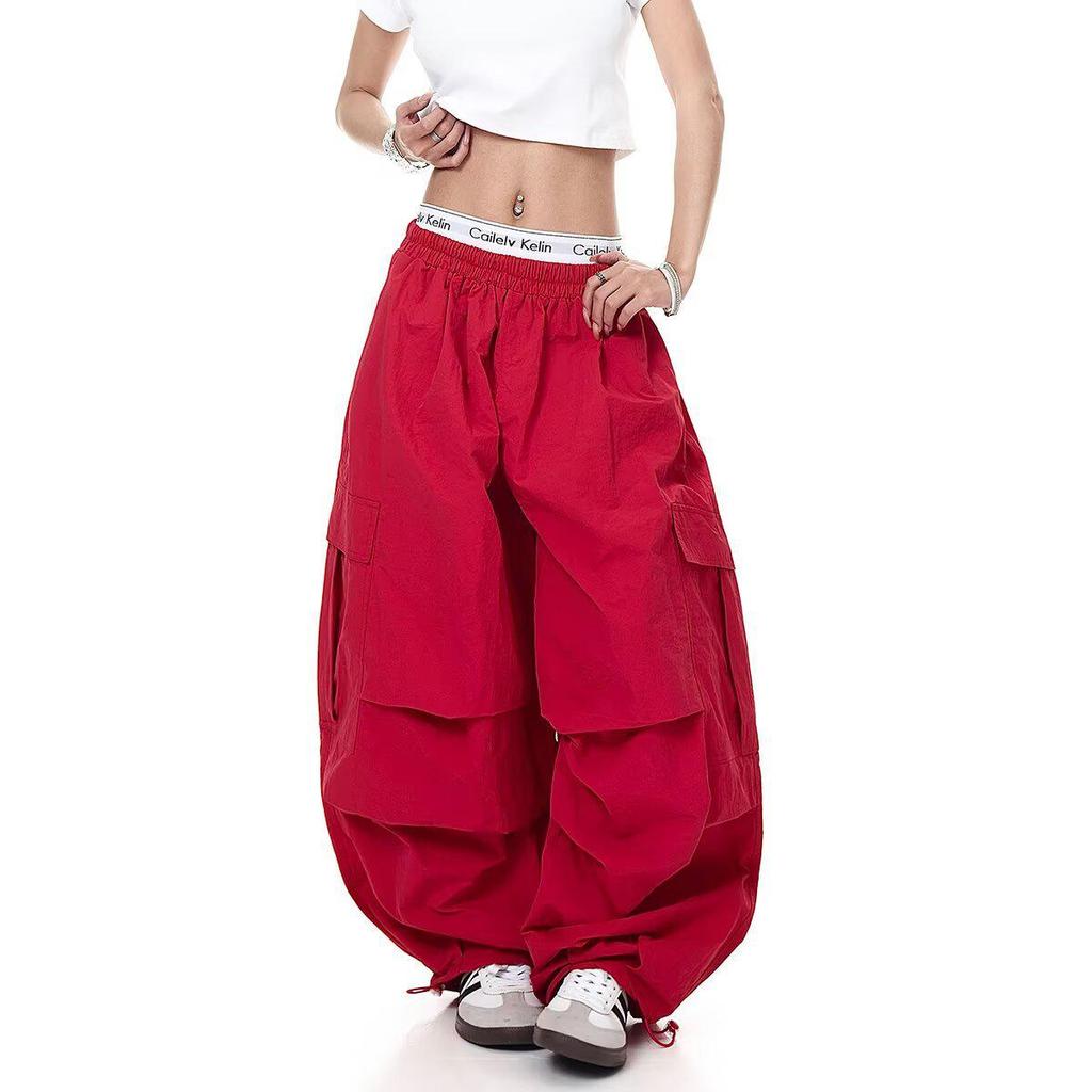 Women's Retro Workwear Ankle-Tie Wide Leg Pants - Spring/Autumn Casual Trousers