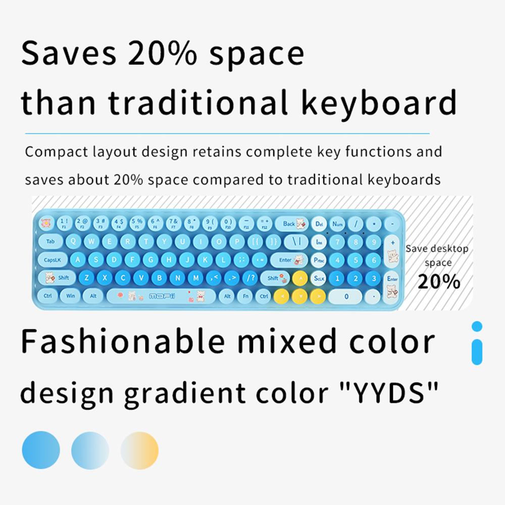 Mofii Wireless Keyboard and Mouse Set BabyBear 2.4G USB Ergonomic Silent Compatible Windows