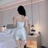 Ladies Sexy Sling Nightgown Nightdress Women's Sexy Lingerie Silk Satin Sleepwear Floral Pinting Nightwear Homewear Mini Dress