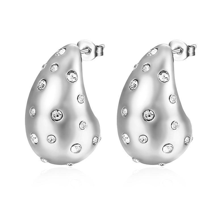 Серьги-капли из нержавеющей стали с бриллиантами, позолоченные 18 карат, изысканные, легкие, роскошные женские серьги