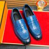 Fashion 2024 Luxury Loafers Men Slip-On Business Formal Casual Shoes Blue MenShoes Leather Men Dress Shoes Wedding Dress Driving Shoes