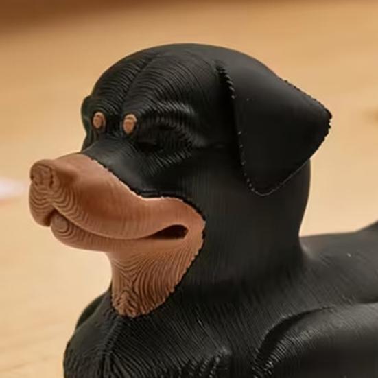 3D Printed Rottweiler Dog Duck Figurine, Funny Dog Duck Ornament, Desktop Entry Car Ornament Creative Decoration