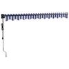Electric Awning with Crank Blue and White 3x2.5 m
