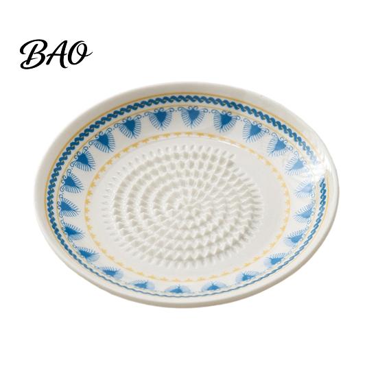 Garlic Dipping Sauce Bowl Ceramic Grinder, Multi-Functional Grating Plate, Manual Ginger Compact Grater Zester Bowl, All-in-One Prep Mixing