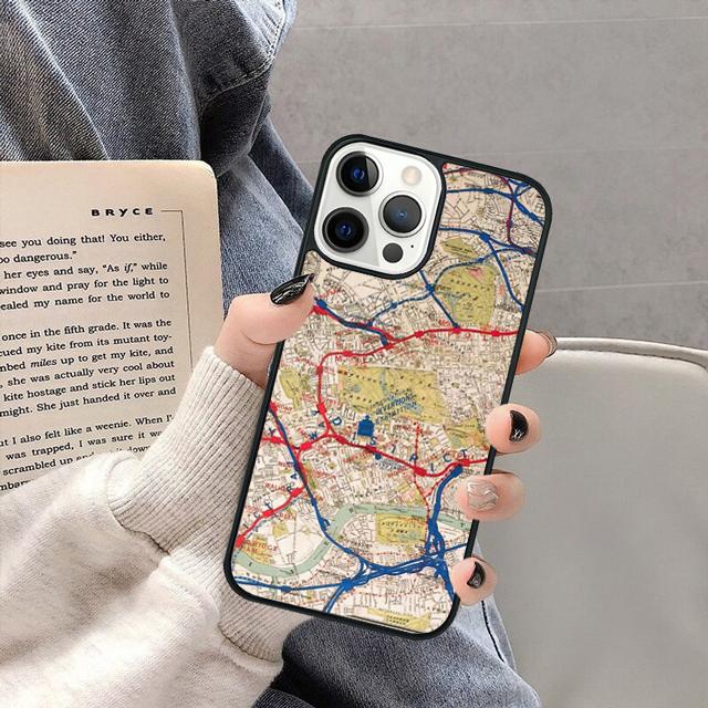 Чехол для телефона с картой лондонского метро для iPhone 17 Air 16 16e 15 13 14 11 12 Pro Max Plus coque fundas Shell