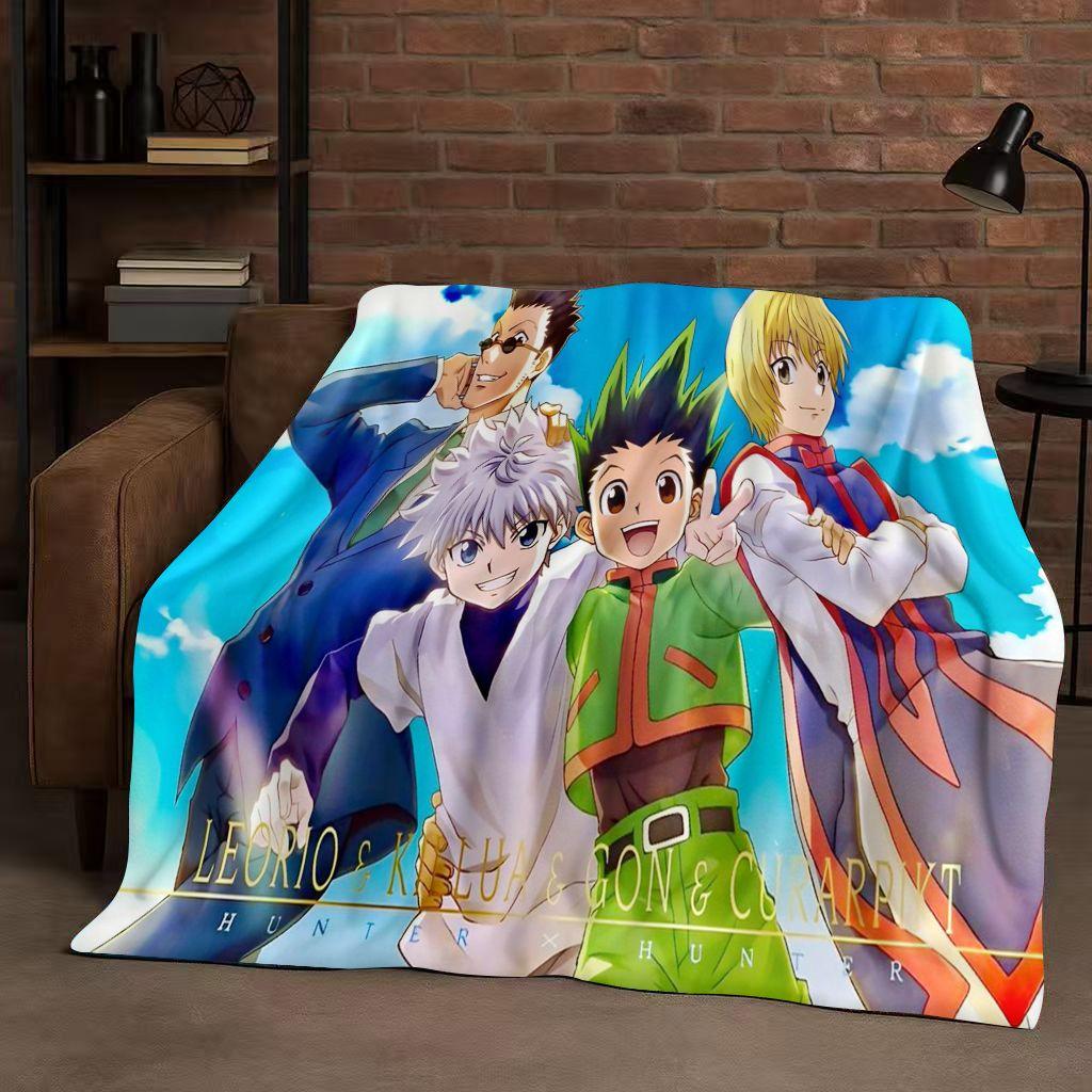 3D Anime Hunter X Hunter Killua Zoldyck Cartoon HXH Flannel Blanket,Ultra Soft Warm Plush Throw for Home Bedroom Bed Sofa Cover