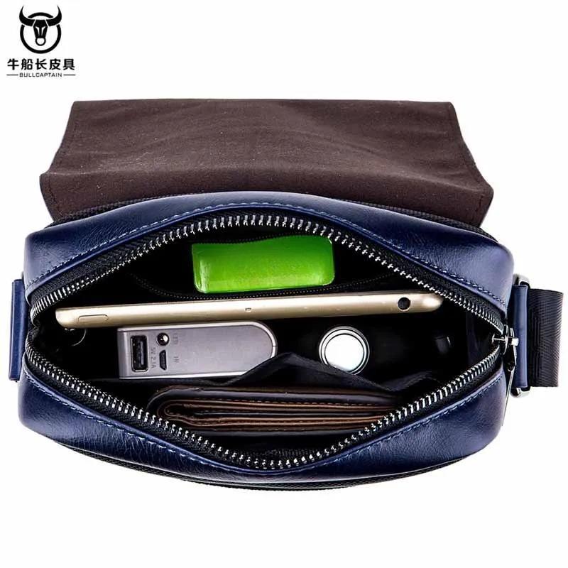 BULLCAPTAIN 2024 Мужская сумка-мессенджер Мужские сумки через плечо из натуральной кожи Деловая повседневная сумка через плечо Известный бренд мужская сумка-сумка