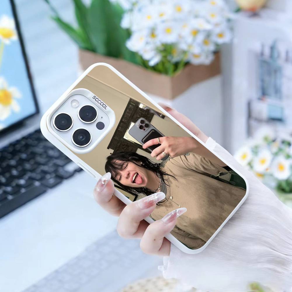 Чехол для телефона S-Singer B-Billie Eilish Для iPhone17, 16,15,14,13,12 Pro Max белый Конфетный Матовый Ударопрочный Чехол