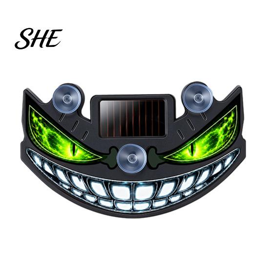 Car Enthusiast Styling Accessories Solar Window Light, Dynamic Blinking Suction Cup LED Lamp, Breathing Light for Cars Wireless Demon Eye Lamp