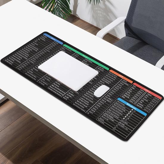 Коврик для мыши Большой коврик Износостойкий Шпаргалка Excel Настольный Гладкая поверхность Нескользящая основа